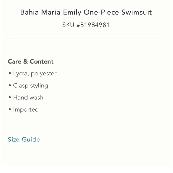Bahia Maria Emily One-Piece Swimsuit Size Large - Picture 11 of 12